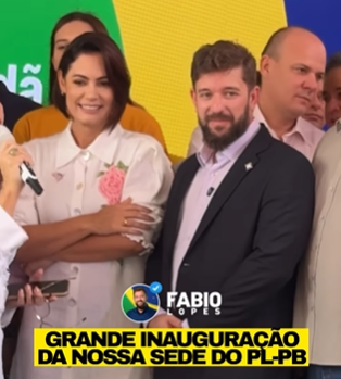 Ao lado de Michelle Bolsonaro, Fábio Lopes participa de inauguração da nova sede do PL na Paraíba