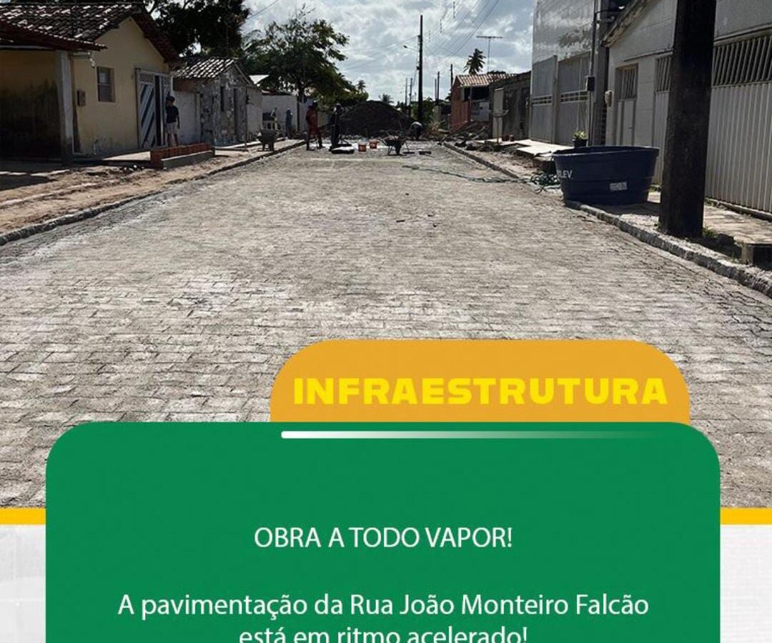 Obra a todo vapor em Lucena: Rua João Monteiro Falcão recebe pavimentação em ritmo acelerado