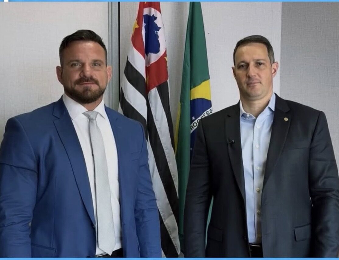 Vereador Tarcísio Jardim se reúne com deputado Guilherme Derrite e reforça agenda de segurança pública