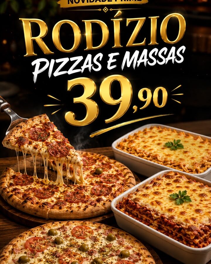 Nossa Prime lança rodízio de pizzas e massas por R$ 39,90 nos Bancários