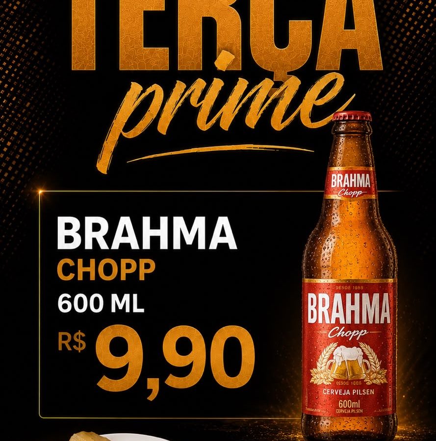 Nostra Prime promove Terça Prime com Brahma Chopp a R$ 9,90 e jantinha a R$ 14,90 nos Bancários